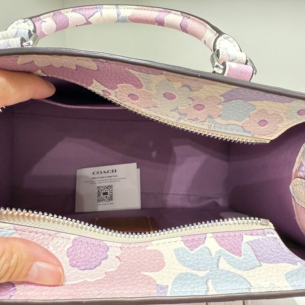 Coach CBM08 Maggie Small Tote Bag With Floral Print - Picture 6 of 7